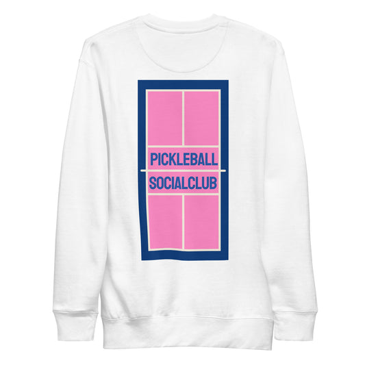 Pickleball Socialclub Sweatshirt (Pink on Blue)