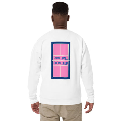 Pickleball Socialclub Sweatshirt (Pink on Blue)