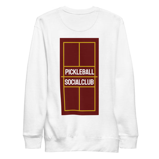 Pickleball Socialclub Sweatshirt (Yellow on Maroon)