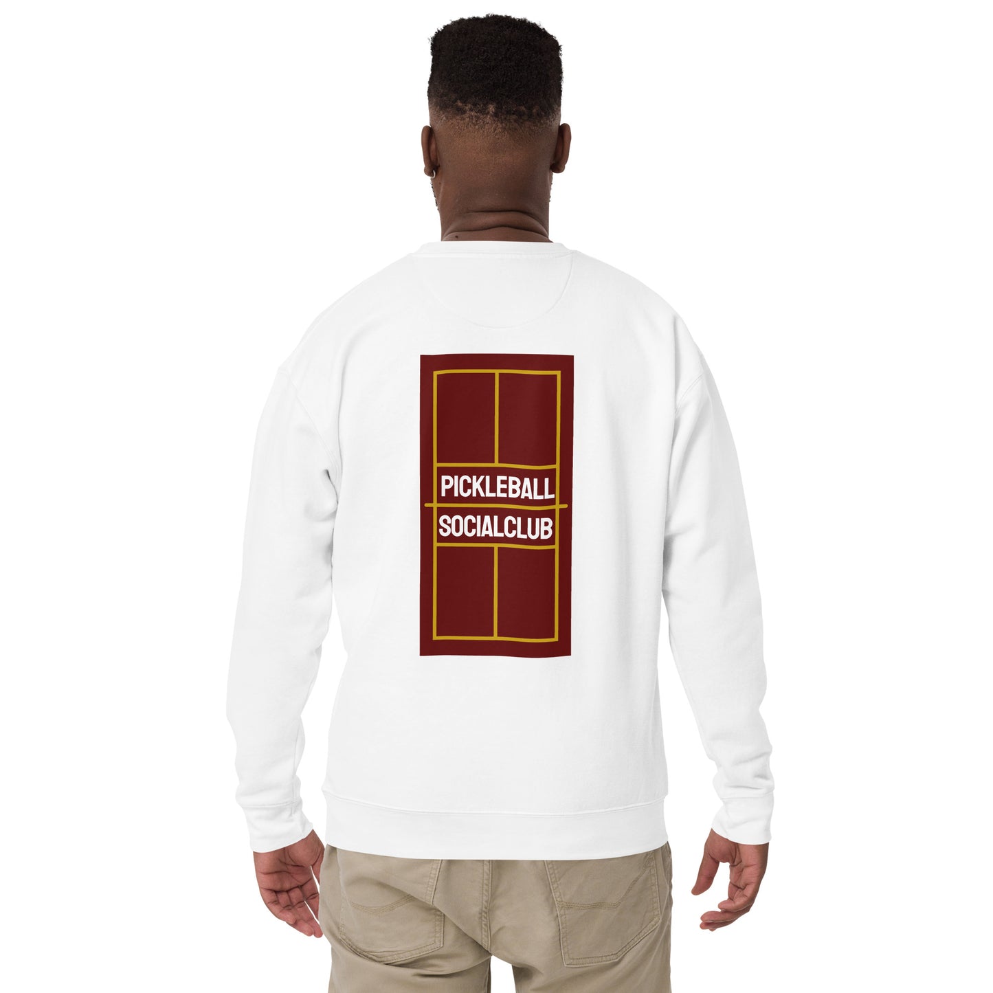 Pickleball Socialclub Sweatshirt (Yellow on Maroon)