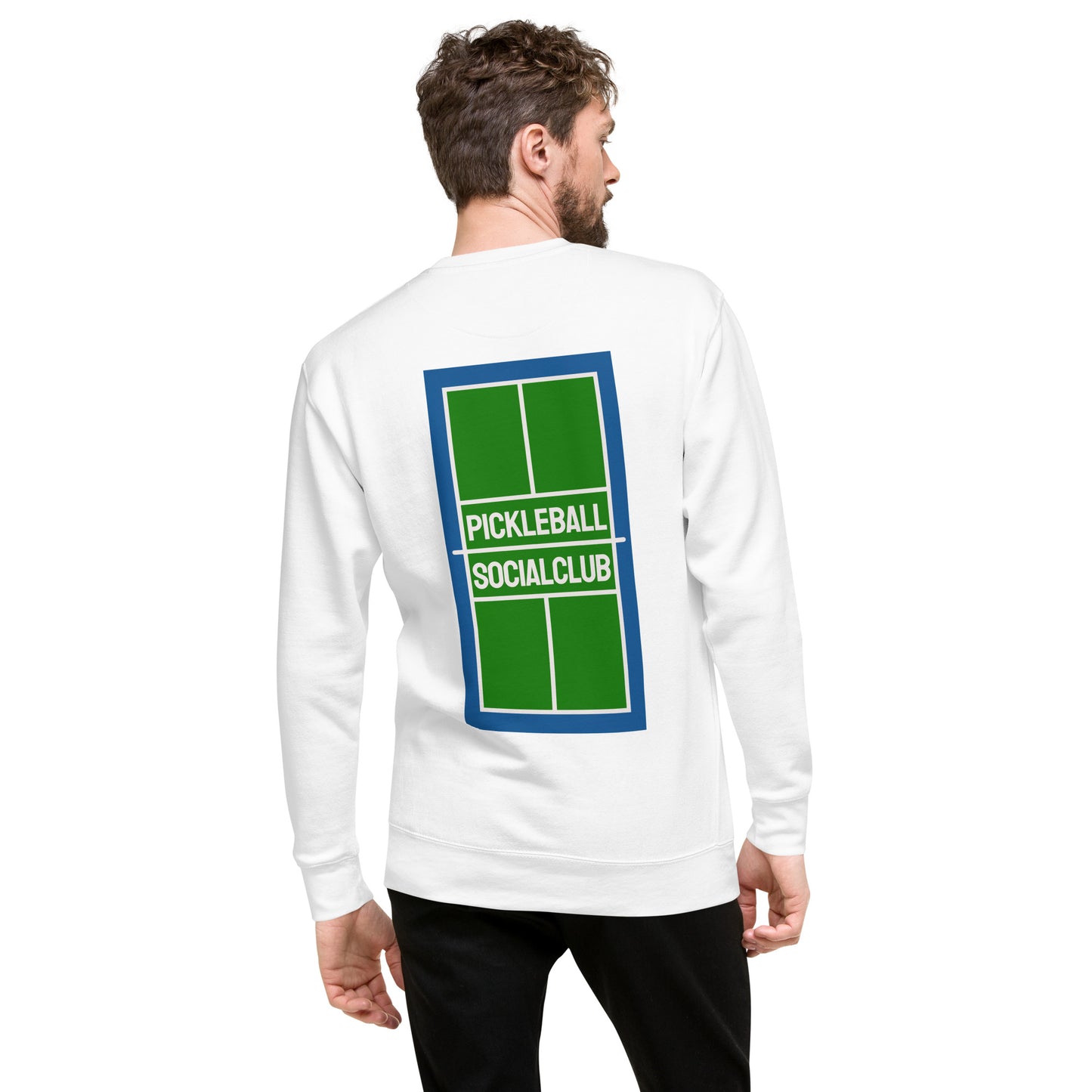 Pickleball Socialclub Sweatshirt (Green on Blue)